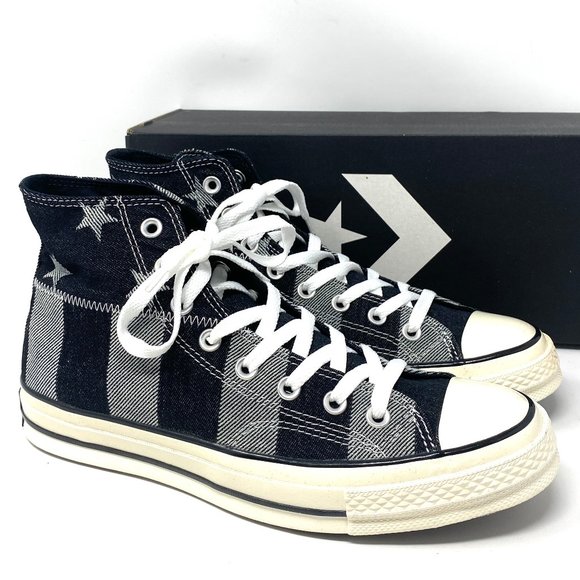CONVERSE Men's AdVulc Chuck 70 High Top Stars Stripes Black Canvas Size 167709C - Picture 1 of 9